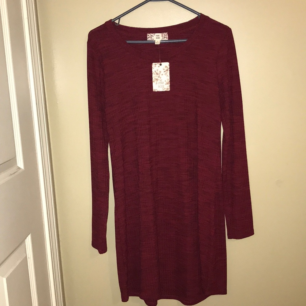 Maroon sweater dress